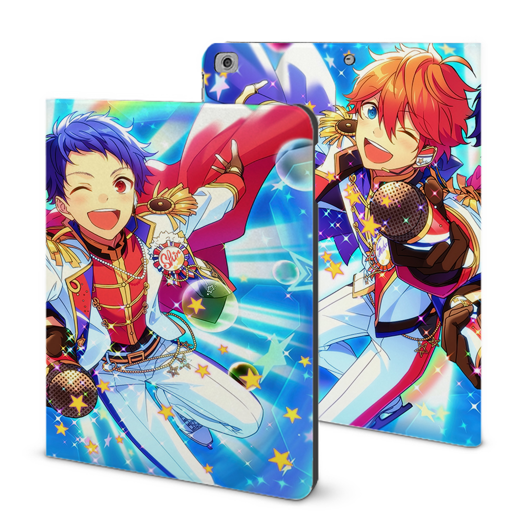（画像用） あんさんぶるスターズ! Ensemble Stars IPad ケース ブック型 PUレザー TPU 耐衝撃 軽量 薄型 ペン収納なし 全面保護 IPad 各モデル対応